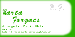 marta forgacs business card