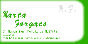 marta forgacs business card